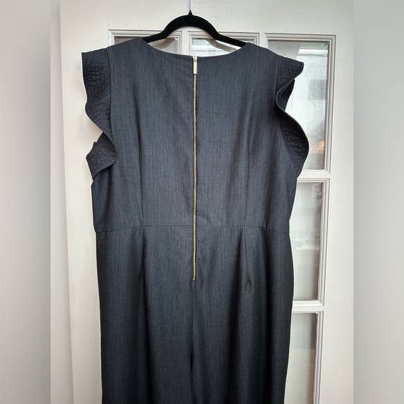 Calvin Klein Denim Flutter Sleeve Jumpsuit Navy Women’s Plus Size 18W Wide Leg - Picture 11 of 16